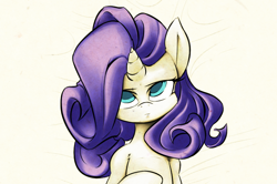 Size: 912x605 | Tagged: safe, artist:tenart, rarity, pony, unicorn, female, horn, mare, solo, white coat