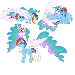 Size: 2000x2000 | Tagged: safe, artist:saphi-boo, derpibooru import, princess celestia, rainbow dash, alicorn, pegasus, pony, curved horn, dashlestia, female, hug, lesbian, preening, pregnant, shipping, simple background, transparent background, winghug