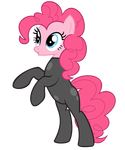 Size: 125x150 | Tagged: safe, artist:ion-death, pinkie pie, earth pony, pony, catsuit, lowres, picture for breezies, rearing, simple background, solo, transparent background, vector