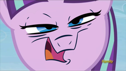 Size: 1250x698 | Tagged: safe, edit, edited screencap, screencap, starlight glimmer, pony, unicorn, the cutie re-mark, exploitable meme, faic, glimmerposting, meme, nighmurr mun, open mouth, solo