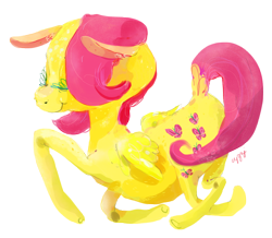 Size: 800x699 | Tagged: safe, artist:cygaj, fluttershy, pegasus, pony, abstract, female, mare, pink mane, yellow coat