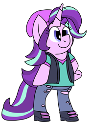 Size: 1280x1723 | Tagged: safe, artist:ashleigharts, starlight glimmer, pony, unicorn, equestria girls, mirror magic, spoiler:eqg specials, beanie, bipedal, clothes, equestria girls outfit, hat, simple background, smiling, solo, transparent background