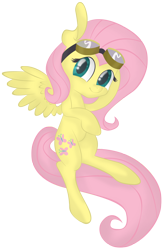 Size: 1480x2246 | Tagged: safe, artist:hamatte, fluttershy, pegasus, pony, female, goggles, mare, pink mane, yellow coat