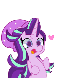 Size: 1000x1200 | Tagged: safe, artist:turtlefarminguy, starlight glimmer, pony, unicorn, beanie, clothes, cute, female, glimmerbetes, hat, heart, mare, open mouth, simple background, smiling, solo, transparent background