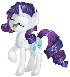 Size: 336x371 | Tagged: safe, artist:hamatte, rarity, pony, unicorn, female, mare, pixel art, purple mane, solo, white coat