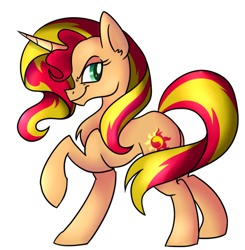 Size: 600x612 | Tagged: safe, artist:wubcakeva, sunset shimmer, pony, unicorn, solo