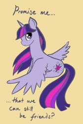 Size: 1024x1520 | Tagged: safe, artist:soaryn-bird, derpibooru import, twilight sparkle, twilight sparkle (alicorn), alicorn, pony, question, solo