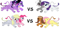 Size: 1348x672 | Tagged: safe, derpy hooves, pinkie pie, rarity, twilight sparkle, twilight sparkle (alicorn), alicorn, pony, 1000 hours in ms paint, littlest pet shop, ms paint, nightmare fuel, pepper clark, pound puppies, species swap, strudel, the lion king, wat, zoe trent