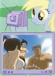 Size: 562x770 | Tagged: safe, derpy hooves, pegasus, pony, animation error, avatar the last airbender, exploitable meme, female, mare, meme, obligatory pony, tv meme, ty lee