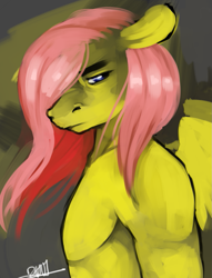 Size: 865x1134 | Tagged: dead source, safe, artist:dhui, fluttershy, anthro, flutterguy, rule 63