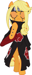 Size: 1527x3520 | Tagged: safe, artist:macethebarrowslord, applejack, earth pony, pony, akatsuki, human path, naruto, pain, pain (naruto)