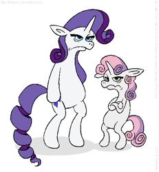 Size: 489x529 | Tagged: safe, artist:hellarmy, rarity, sweetie belle, pony, unicorn, duo, duo female, female, filly, mare, siblings, sisters, white coat