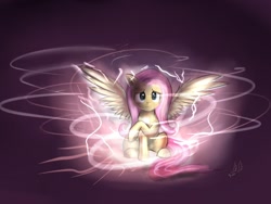 Size: 1600x1200 | Tagged: safe, artist:miokomata, fluttershy, pegasus, pony, female, mare, pink mane, solo, yellow coat