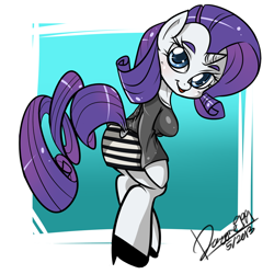 Size: 1024x1024 | Tagged: safe, artist:celine-artnsfw, rarity, anthro, unguligrade anthro, breasts, clothes, female, high heels, raritits, shoes, skirt, solo, thick eyebrows, tube skirt