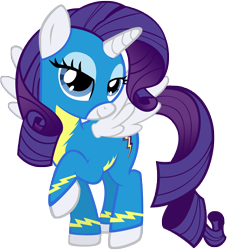 Size: 6355x7000 | Tagged: safe, artist:maximillianveers, rarity, alicorn, pony, absurd resolution, race swap, raricorn, simple background, solo, transparent background, vector, wonderbolts, wonderbolts uniform