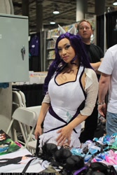 Size: 800x1200 | Tagged: safe, artist:yayacosplay, rarity, human, artist alley, comikaze expo, cosplay, irl, irl human, photo