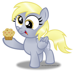 Size: 1024x979 | Tagged: safe, artist:aleximusprime, derpy hooves, pegasus, pony, female, mare, muffin, simple background, solo, transparent background