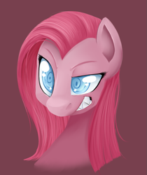 Size: 671x800 | Tagged: safe, artist:lustrous-dreams, pinkie pie, earth pony, pony, grin, pinkamena diane pie, sharp teeth, solo