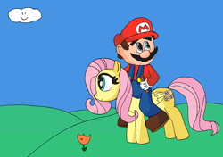 Size: 3337x2353 | Tagged: safe, artist:tman5636, fluttershy, pegasus, pony, crossover, mario, nintendo, super mario bros.