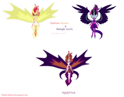 Size: 2796x2192 | Tagged: safe, artist:prettycelestia, midnight sparkle, sci-twi, sunset shimmer, twilight sparkle, equestria girls, counterparts, daydream shimmer, eldritch abomination, fusion, gem fusion, multiple arms, multiple eyes, twilight's counterparts