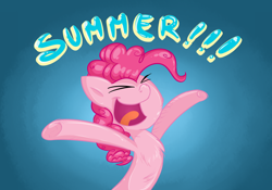 Size: 1024x717 | Tagged: safe, artist:kyaokay, pinkie pie, earth pony, pony, chest fluff, solo, summer