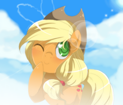 Size: 700x603 | Tagged: dead source, safe, artist:loyaldis, applejack, earth pony, pony, female, one eye closed, solo