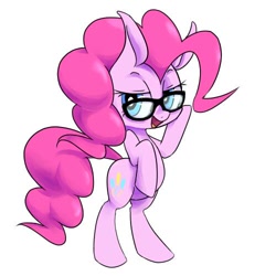 Size: 500x500 | Tagged: safe, artist:30clock, pinkie pie, earth pony, pony, female, glasses, mare, pink coat, pink mane, solo