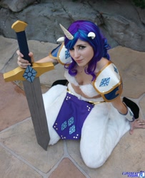 Size: 1667x2048 | Tagged: safe, artist:blakstarr, rarity, human, anime los angeles, cosplay, irl, irl human, photo, solo, sword