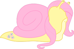 Size: 600x393 | Tagged: safe, artist:shinobiferret, edit, fluttershy, fluttersnail, snail, solo, species swap, wat