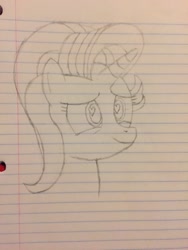 Size: 2448x3264 | Tagged: safe, artist:whobawhats, starlight glimmer, pony, unicorn, bust, heart eyes, lined paper, pencil drawing, portrait, sketch, smiling, solo, traditional art, wingding eyes