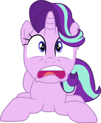 Size: 6999x8487 | Tagged: safe, artist:paganmuffin, starlight glimmer, pony, unicorn, a royal problem, absurd resolution, faic, female, mare, prone, simple background, solo, surprised, transparent background, vector