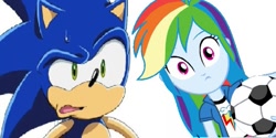 Size: 877x437 | Tagged: safe, derpibooru import, edit, edited screencap, screencap, rainbow dash, equestria girls, ball, crossover, sonic the hedgehog, sonic the hedgehog (series), starry eyes, wingding eyes