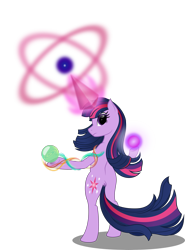 Size: 4071x5500 | Tagged: safe, artist:ambassad0r, derpibooru import, twilight sparkle, pony, absurd resolution, alternate hairstyle, bipedal, magic, simple background, solo, transparent background, vector