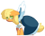 Size: 697x574 | Tagged: safe, artist:lillynya, applejack, earth pony, pony, magical mystery cure, blonde, blushing, clothes, dress, missing accessory