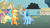 Size: 1365x768 | Tagged: safe, derpibooru import, screencap, applejack, cherry berry, dizzy twister, lyra heartstrings, orange swirl, rainbow dash, earth pony, pegasus, pony, boast busters, cloud, electrocution, reaction image