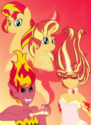 Size: 1024x1408 | Tagged: safe, artist:fizzy-metta-tale, sunset satan, sunset shimmer, pony, unicorn, equestria girls, daydream shimmer, element of magic, watermark