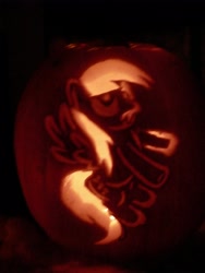 Size: 3216x4288 | Tagged: safe, derpy hooves, pegasus, pony, female, halloween, holiday, jack-o-lantern, mare, pumpkin