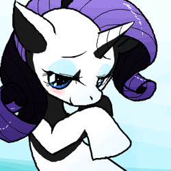 Size: 317x317 | Tagged: safe, artist:yajima, rarity, pony, unicorn, blushing, looking at you, solo