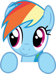 Size: 5000x6620 | Tagged: safe, artist:craftybrony, derpibooru import, rainbow dash, pegasus, pony, a bird in the hoof, .ai available, absurd resolution, female, juxtaposition bait, mare, peeking, simple background, solo, transparent background, vector