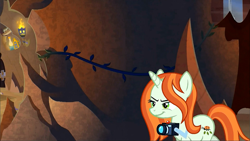 Size: 1920x1080 | Tagged: safe, screencap, crackle cosette, queen chrysalis, changeling, changeling queen, pony, unicorn, the ending of the end, camera, cave, disguise, disguised changeling, leak