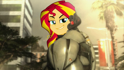 Size: 1280x720 | Tagged: safe, sunset shimmer, equestria girls, friendship games, jetstream sam, metal gear, metal gear rising, shit eating grin, smugset shimmer