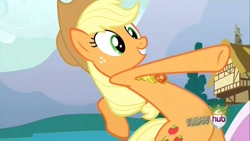 Size: 1280x720 | Tagged: safe, screencap, applejack, earth pony, pony, magical mystery cure, a true true friend, female, mare