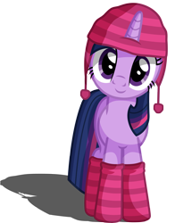 Size: 3455x4400 | Tagged: safe, artist:austiniousi, derpibooru import, twilight sparkle, absurd resolution, clothes, cute, hat, simple background, socks, solo, striped socks, transparent background, twiabetes, vector