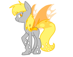 Size: 735x568 | Tagged: safe, artist:le-poofe, derpy hooves, changeling, pegasus, pony, changelingified, female, mare, solo, yellow changeling