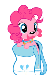 Size: 327x492 | Tagged: safe, pinkie pie, spike, dog, backpack, dogified, puppy, puppy pie, solo, species swap, spike the dog