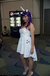 Size: 1365x2048 | Tagged: artist needed, safe, rarity, human, 2013, clothes, cosplay, dress, ears, high heels, horn, irl, irl human, megacon, photo, solo