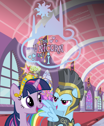 Size: 4999x6059 | Tagged: safe, artist:yourfavoritesenpai, derpibooru import, commander hurricane, rainbow dash, twilight sparkle, pegasus, pony, absurd resolution, armor, big crown thingy, canterlot, female, jewelry, lesbian, regalia, shipping, tiara, twidash