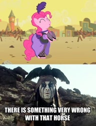 Size: 450x588 | Tagged: safe, pinkie pie, earth pony, pony, johnny depp, meme, the lone ranger, tonto