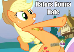 Size: 1020x720 | Tagged: safe, screencap, applejack, earth pony, pony, magical mystery cure, female, haters gonna hate, mare