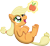 Size: 1091x1011 | Tagged: safe, artist:d4svader, applejack, earth pony, pony, apple, cute, filly, hatless, jackabetes, missing accessory, obligatory apple, on back, simple background, svg, transparent background, vector, younger